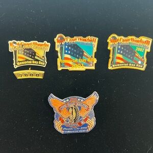 2000-02 West Coast Thunder Memorial Day Run Motorcycle Pin Lot 1st Ride 2nd 3rd